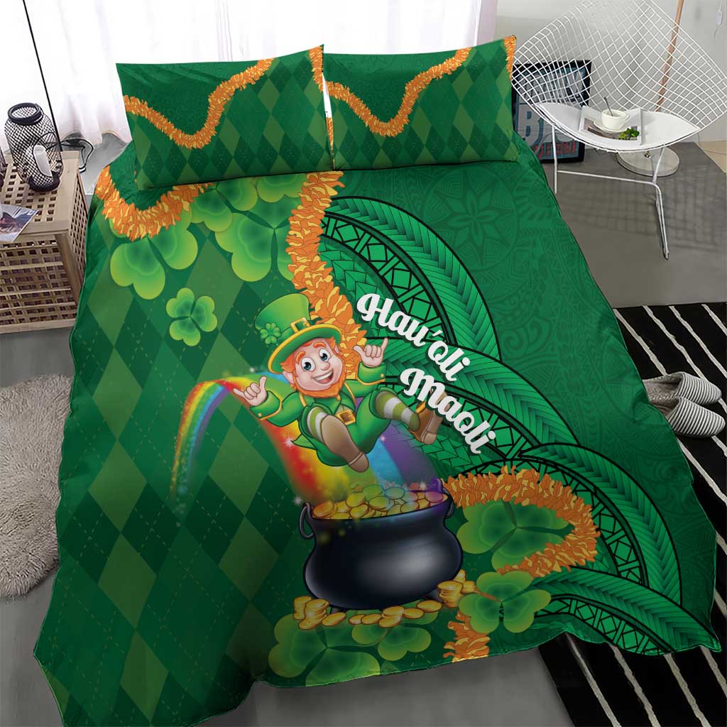St Patrick's Day Hawaii Bedding Set Hauoli Maoli Funny Shaka Leprechaun LT14 - Polynesian Pride