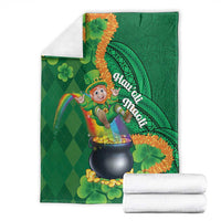 St Patrick's Day Hawaii Blanket Hauoli Maoli Funny Shaka Leprechaun