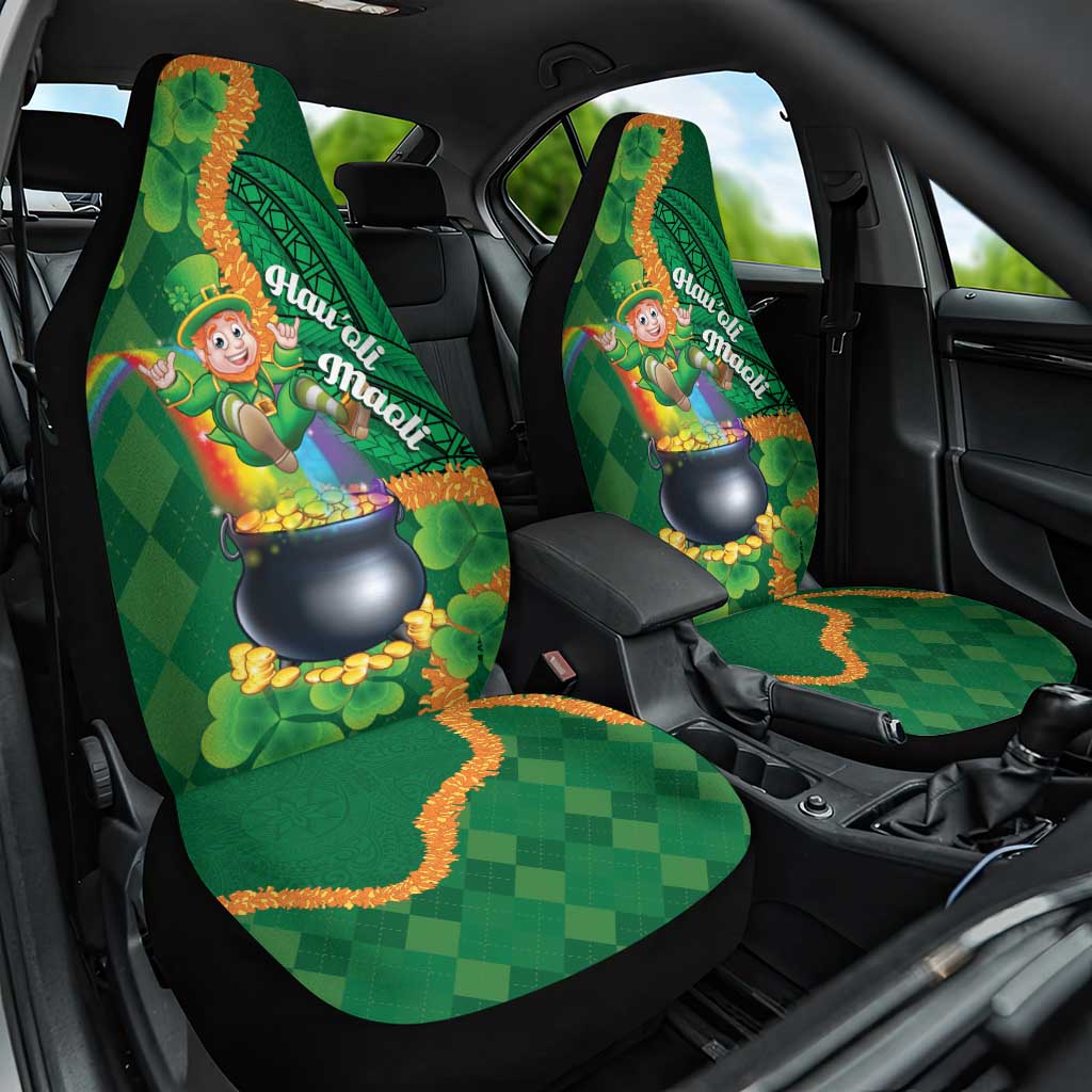 St Patrick's Day Hawaii Car Seat Cover Hauoli Maoli Funny Shaka Leprechaun