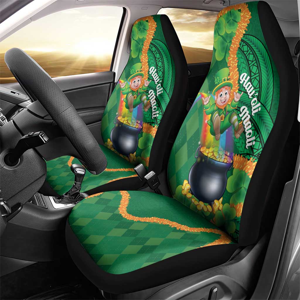 St Patrick's Day Hawaii Car Seat Cover Hauoli Maoli Funny Shaka Leprechaun