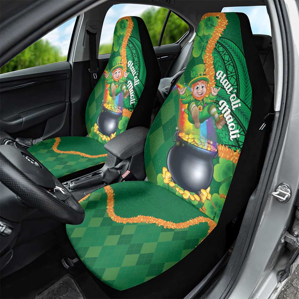 St Patrick's Day Hawaii Car Seat Cover Hauoli Maoli Funny Shaka Leprechaun
