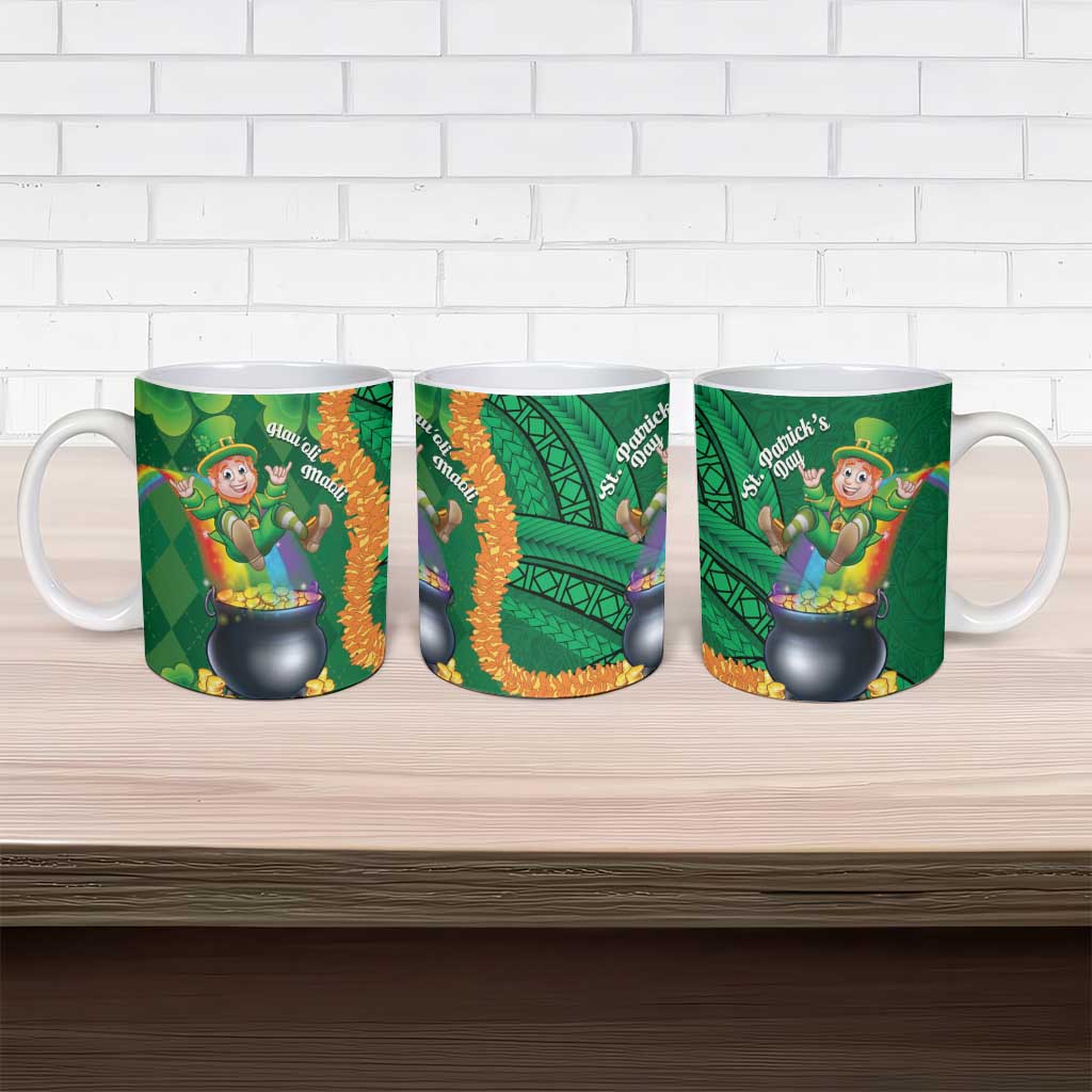 St Patrick's Day Hawaii Ceramic Mug Hauoli Maoli Funny Shaka Leprechaun LT14 - Polynesian Pride