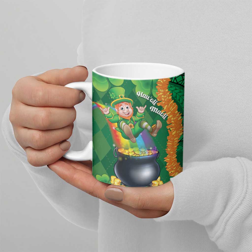 St Patrick's Day Hawaii Ceramic Mug Hauoli Maoli Funny Shaka Leprechaun LT14 - Polynesian Pride