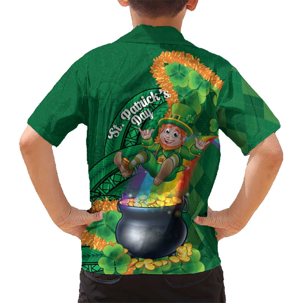 St Patrick's Day Hawaii Family Matching Long Sleeve Bodycon Dress and Hawaiian Shirt Hauoli Maoli Funny Shaka Leprechaun LT14 - Polynesian Pride