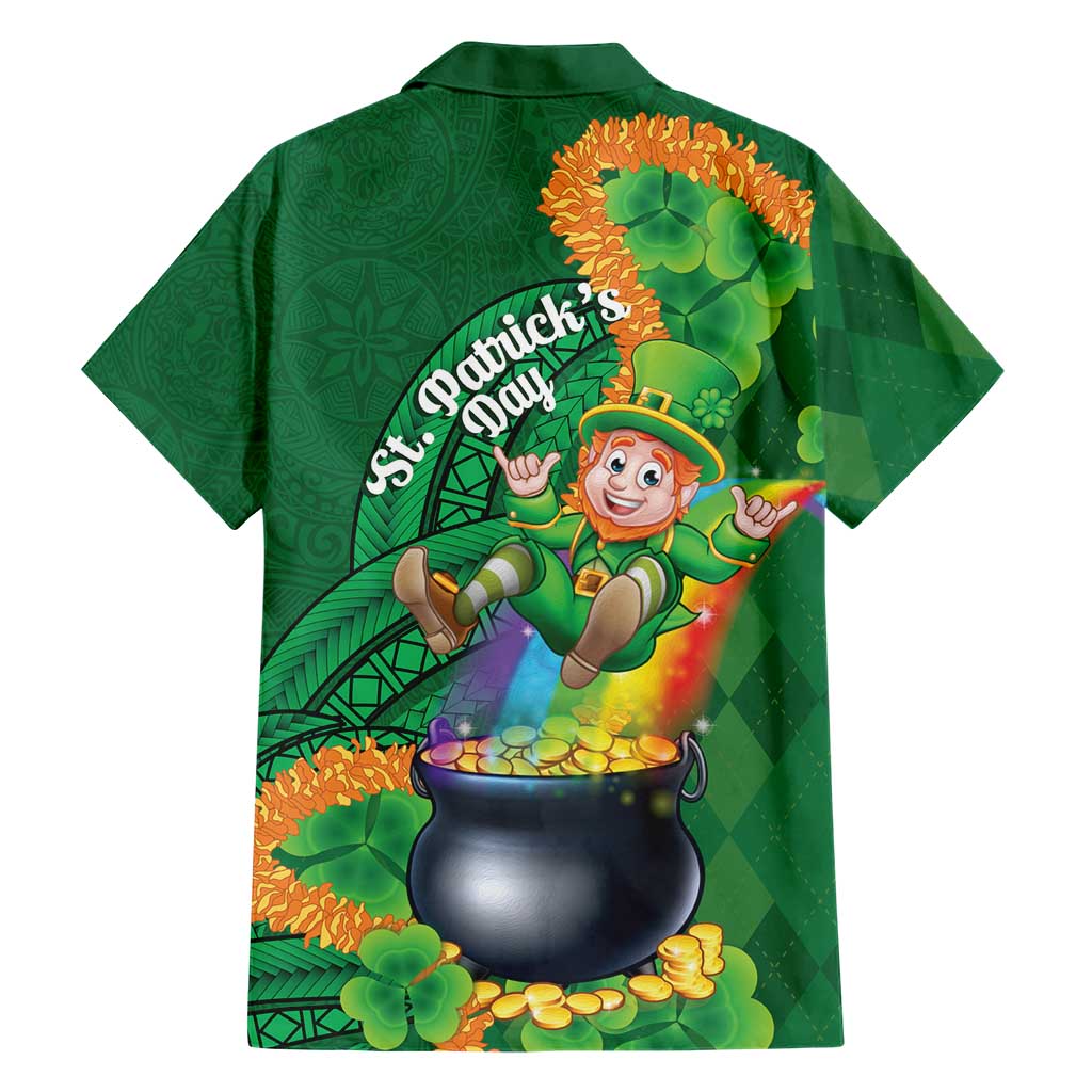 St Patrick's Day Hawaii Family Matching Puletasi and Hawaiian Shirt Hauoli Maoli Funny Shaka Leprechaun LT14 - Polynesian Pride