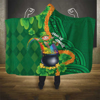 St Patrick's Day Hawaii Hooded Blanket Hauoli Maoli Funny Shaka Leprechaun