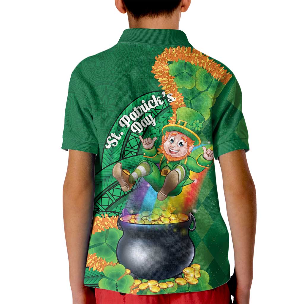 St Patrick's Day Hawaii Kid Polo Shirt Hauoli Maoli Funny Shaka Leprechaun