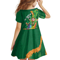 St Patrick's Day Hawaii Kid Short Sleeve Dress Hauoli Maoli Funny Shaka Leprechaun