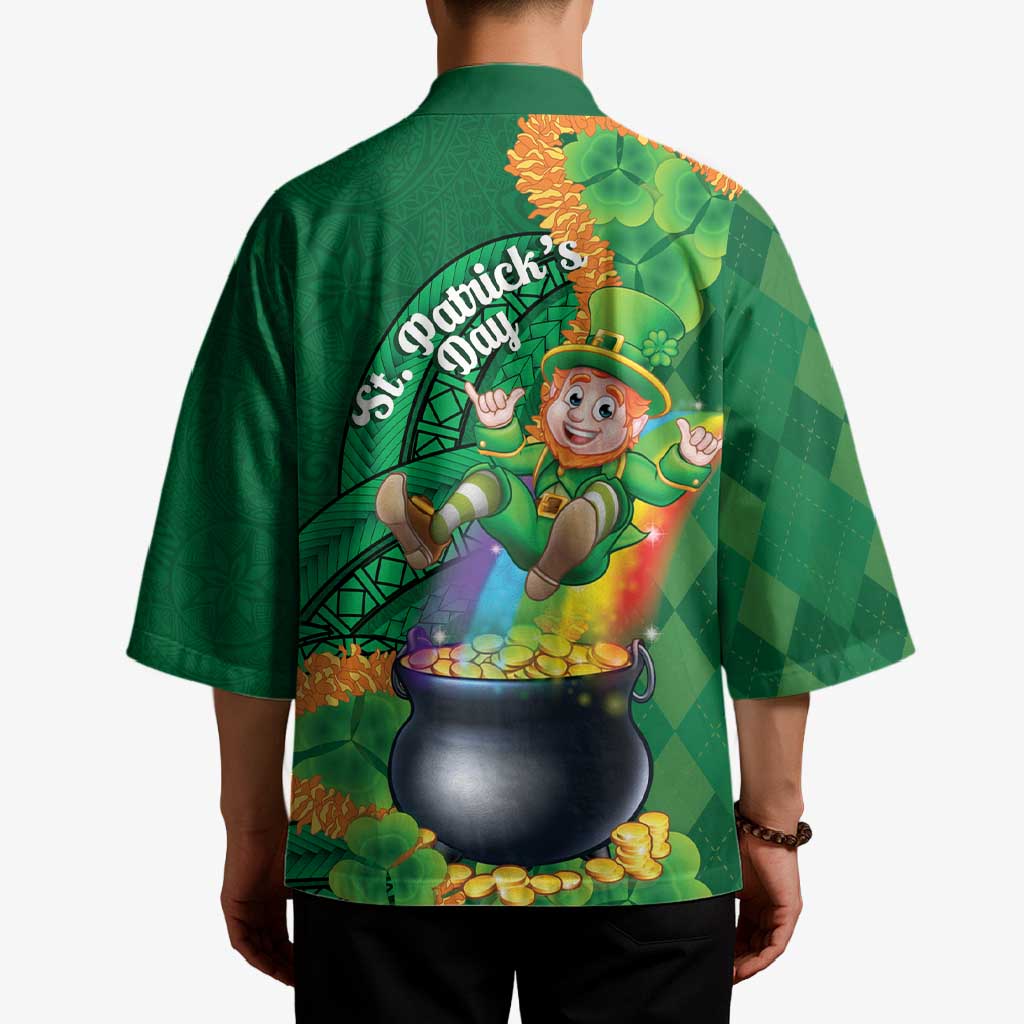 St Patrick's Day Hawaii Kimono Hauoli Maoli Funny Shaka Leprechaun