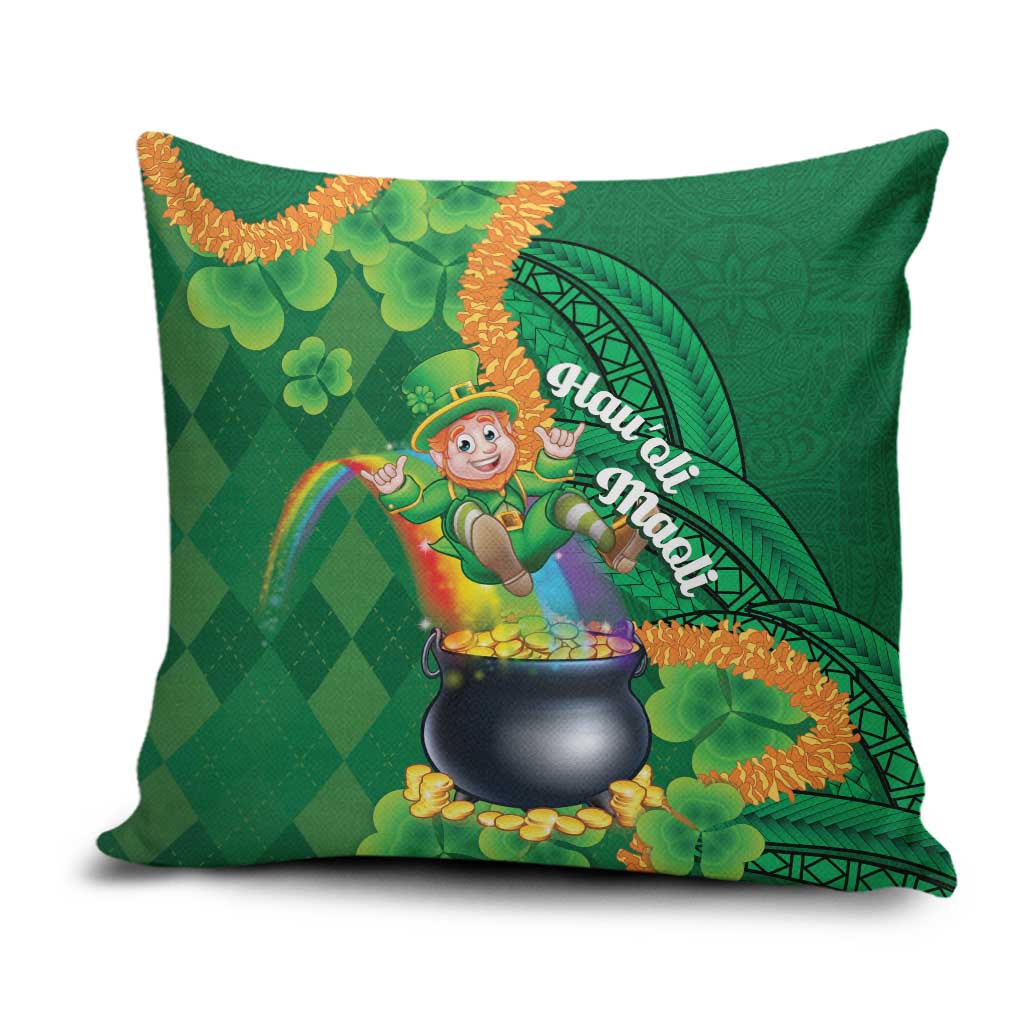 St Patrick's Day Hawaii Pillow Cover Hauoli Maoli Funny Shaka Leprechaun LT14 Green - Polynesian Pride