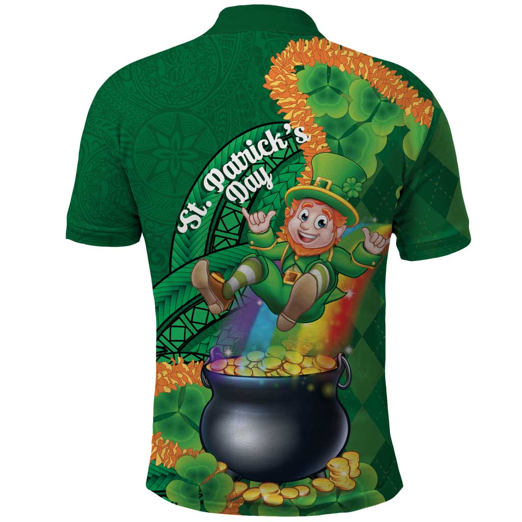 St Patrick's Day Hawaii Polo Shirt Hauoli Maoli Funny Shaka Leprechaun