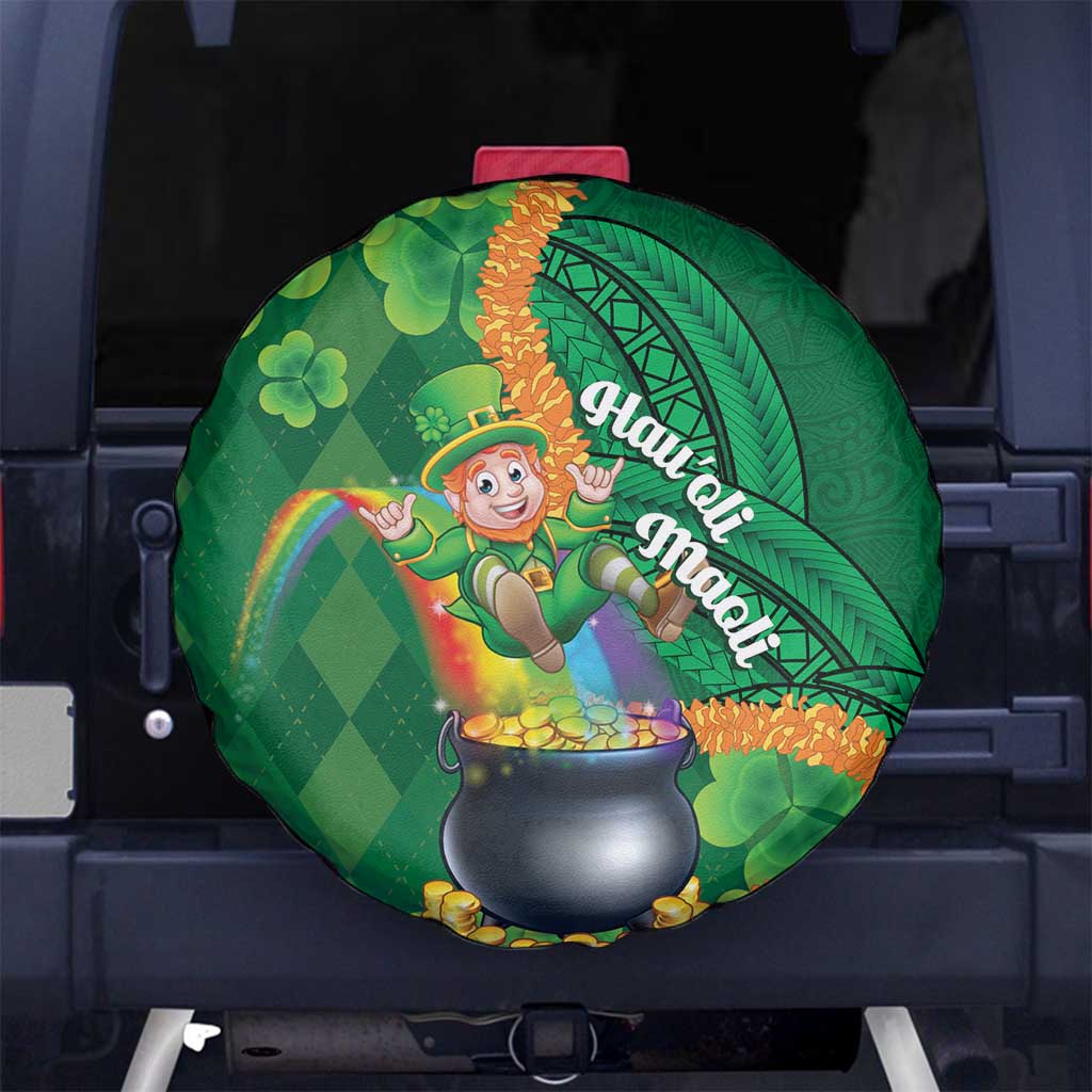 St Patrick's Day Hawaii Spare Tire Cover Hauoli Maoli Funny Shaka Leprechaun