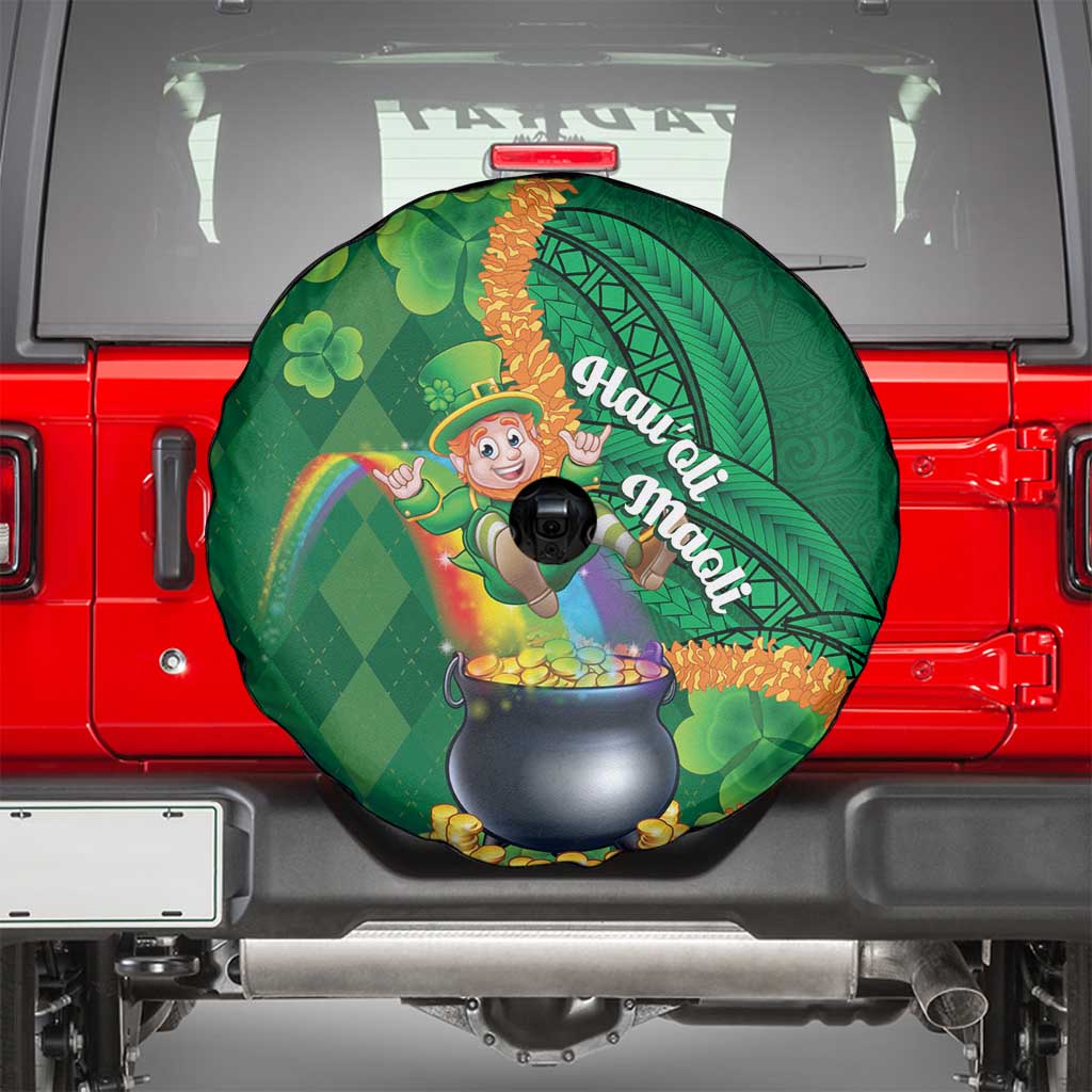 St Patrick's Day Hawaii Spare Tire Cover Hauoli Maoli Funny Shaka Leprechaun