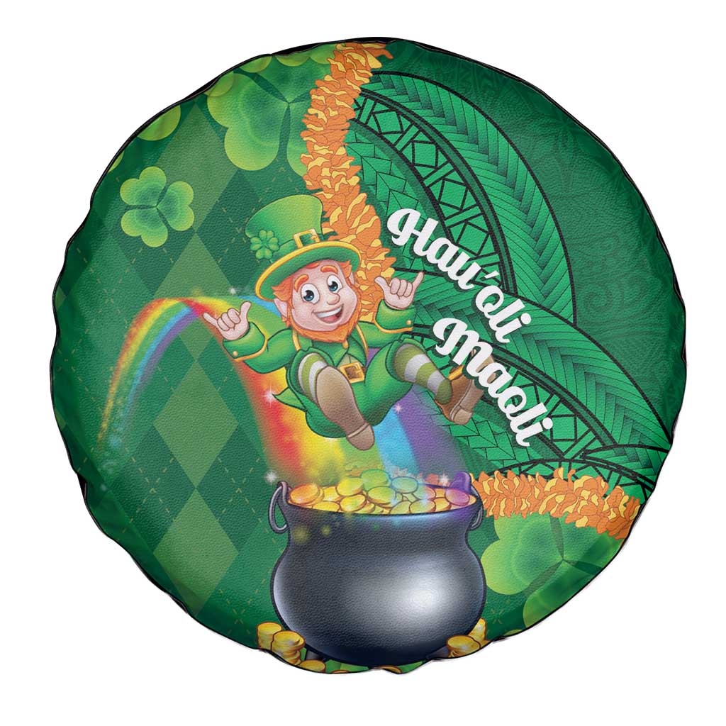 St Patrick's Day Hawaii Spare Tire Cover Hauoli Maoli Funny Shaka Leprechaun