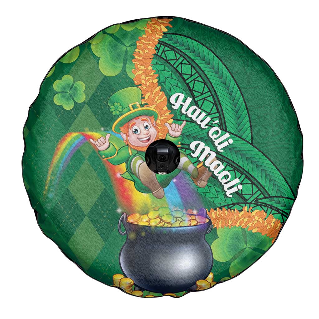 St Patrick's Day Hawaii Spare Tire Cover Hauoli Maoli Funny Shaka Leprechaun