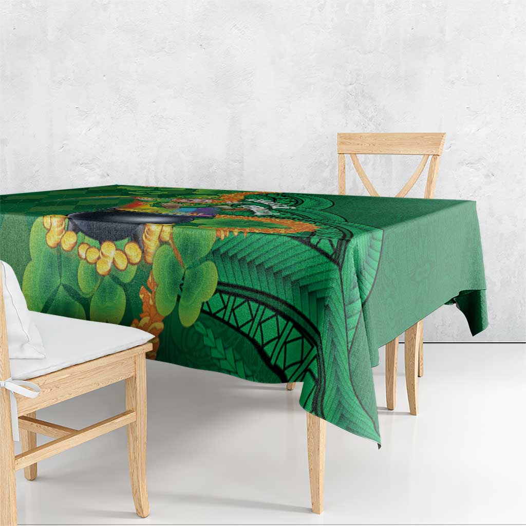 St Patrick's Day Hawaii Tablecloth Hauoli Maoli Funny Shaka Leprechaun LT14 - Polynesian Pride