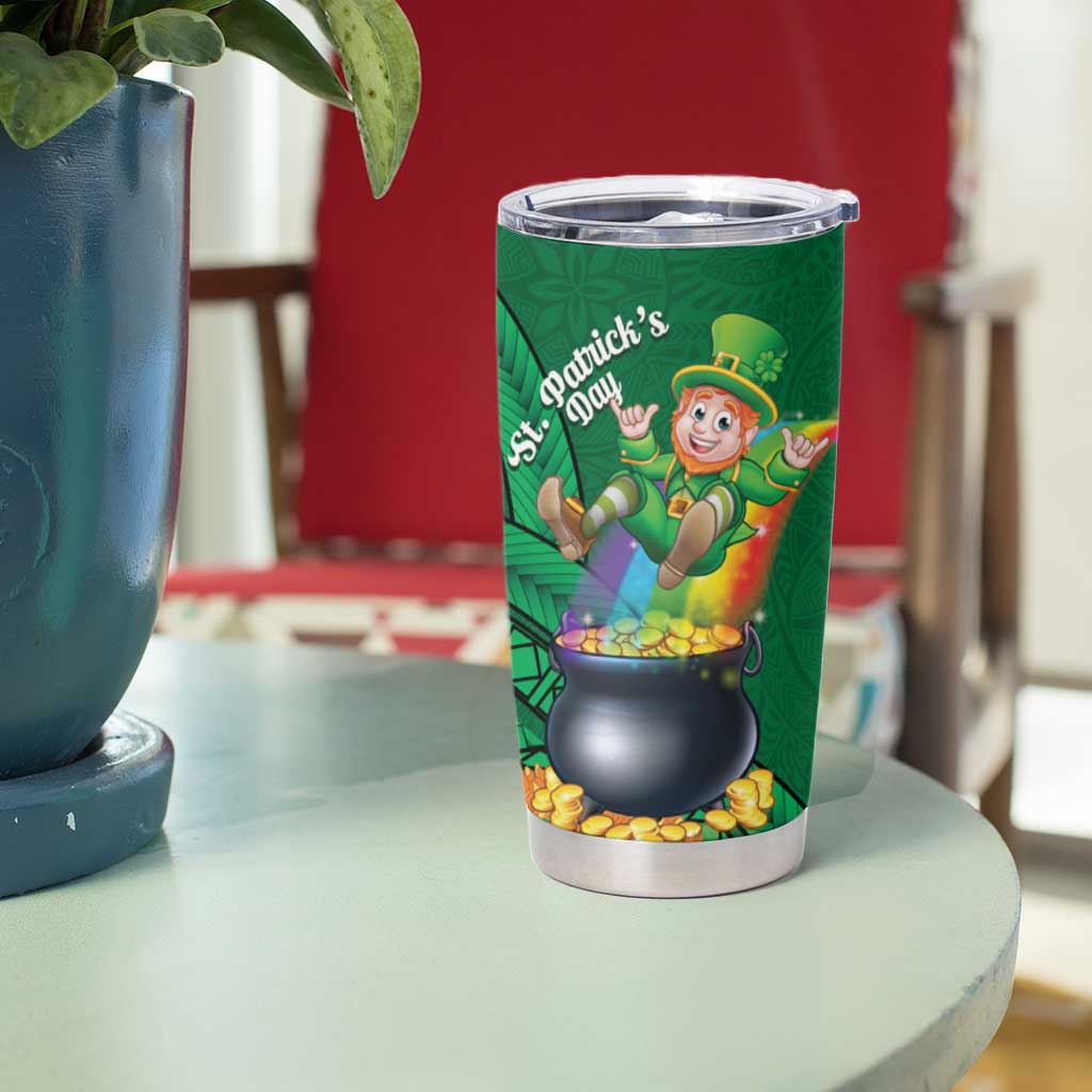 St Patrick's Day Hawaii Tumbler Cup Hauoli Maoli Funny Shaka Leprechaun