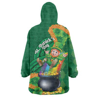 St Patrick's Day Hawaii Wearable Blanket Hoodie Hauoli Maoli Funny Shaka Leprechaun LT14 - Polynesian Pride