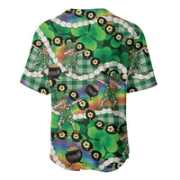 St Patrick's Day Palaka Hawaii Baseball Jersey Kukui Nut Pikake Lei Shamrock Dabbing Leprechaun