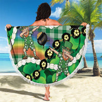 St Patrick's Day Palaka Hawaii Beach Blanket Kukui Nut Pikake Lei Shamrock Dabbing Leprechaun