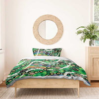 St Patrick's Day Palaka Hawaii Bedding Set Kukui Nut Pikake Lei Shamrock Dabbing Leprechaun LT14 - Polynesian Pride