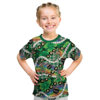 St Patrick's Day Palaka Hawaii Kid T Shirt Kukui Nut Pikake Lei Shamrock Dabbing Leprechaun