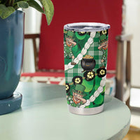 St Patrick's Day Palaka Hawaii Tumbler Cup Kukui Nut Pikake Lei Shamrock Dabbing Leprechaun
