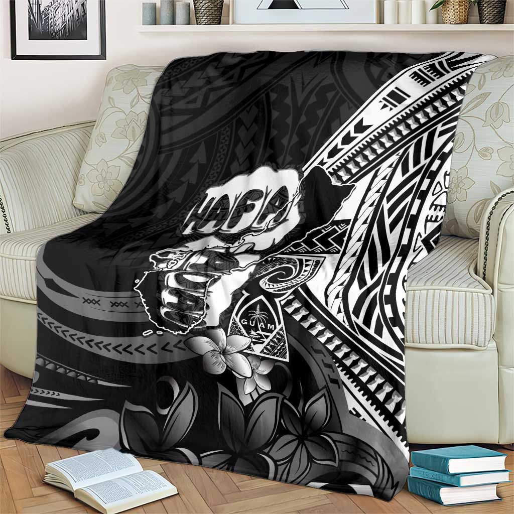 Hafa Adai Guam Discovery Day Blanket Chamorro Latte Stone Hand Black Version