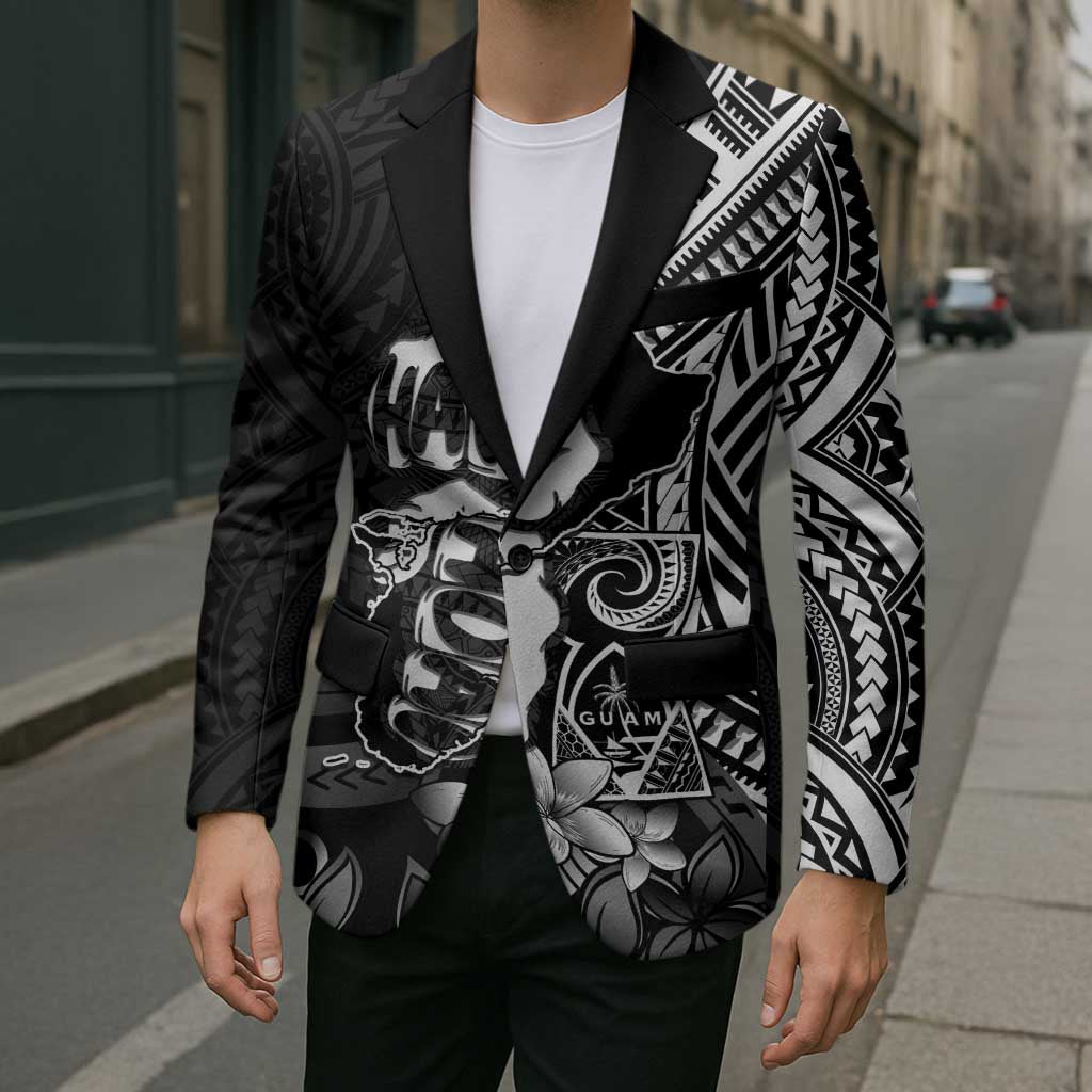 Hafa Adai Guam Discovery Day Blazer Chamorro Latte Stone Hand Black Version LT14 - Polynesian Pride