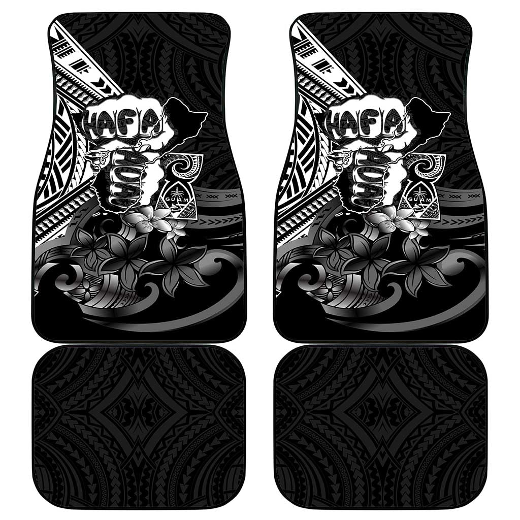 Hafa Adai Guam Discovery Day Car Mats Chamorro Latte Stone Hand Black Version