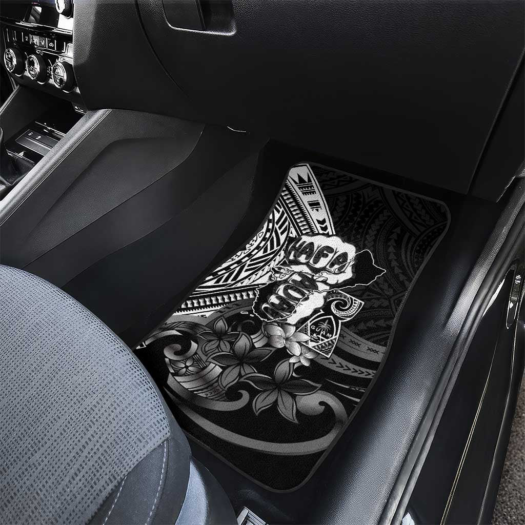 Hafa Adai Guam Discovery Day Car Mats Chamorro Latte Stone Hand Black Version