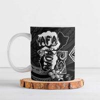 Hafa Adai Guam Discovery Day Ceramic Mug Chamorro Latte Stone Hand Black Version