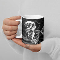 Hafa Adai Guam Discovery Day Ceramic Mug Chamorro Latte Stone Hand Black Version