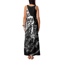Hafa Adai Guam Discovery Day Family Matching Tank Maxi Dress and Hawaiian Shirt Chamorro Latte Stone Hand Black Version LT14 - Polynesian Pride