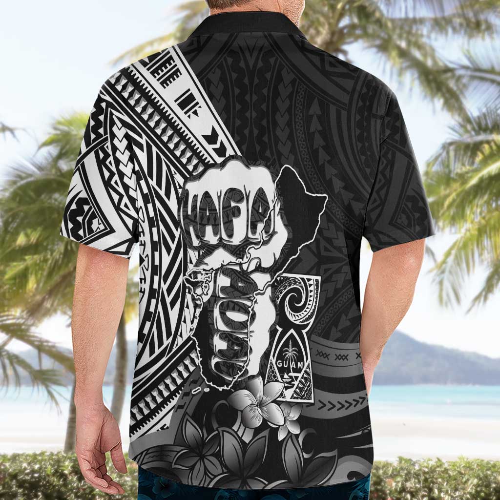 Hafa Adai Guam Discovery Day Hawaiian Shirt Chamorro Latte Stone Hand Black Version LT14 - Polynesian Pride