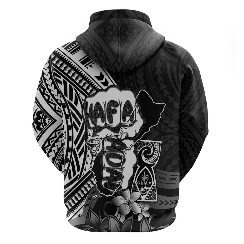 Hafa Adai Guam Discovery Day Hoodie Chamorro Latte Stone Hand Black Version