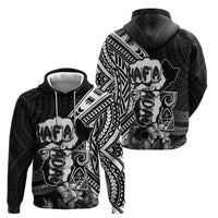 Hafa Adai Guam Discovery Day Hoodie Chamorro Latte Stone Hand Black Version