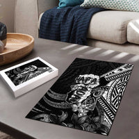 Hafa Adai Guam Discovery Day Puzzle Chamorro Latte Stone Hand Black Version