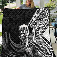 Hafa Adai Guam Discovery Day Quilt Chamorro Latte Stone Hand Black Version