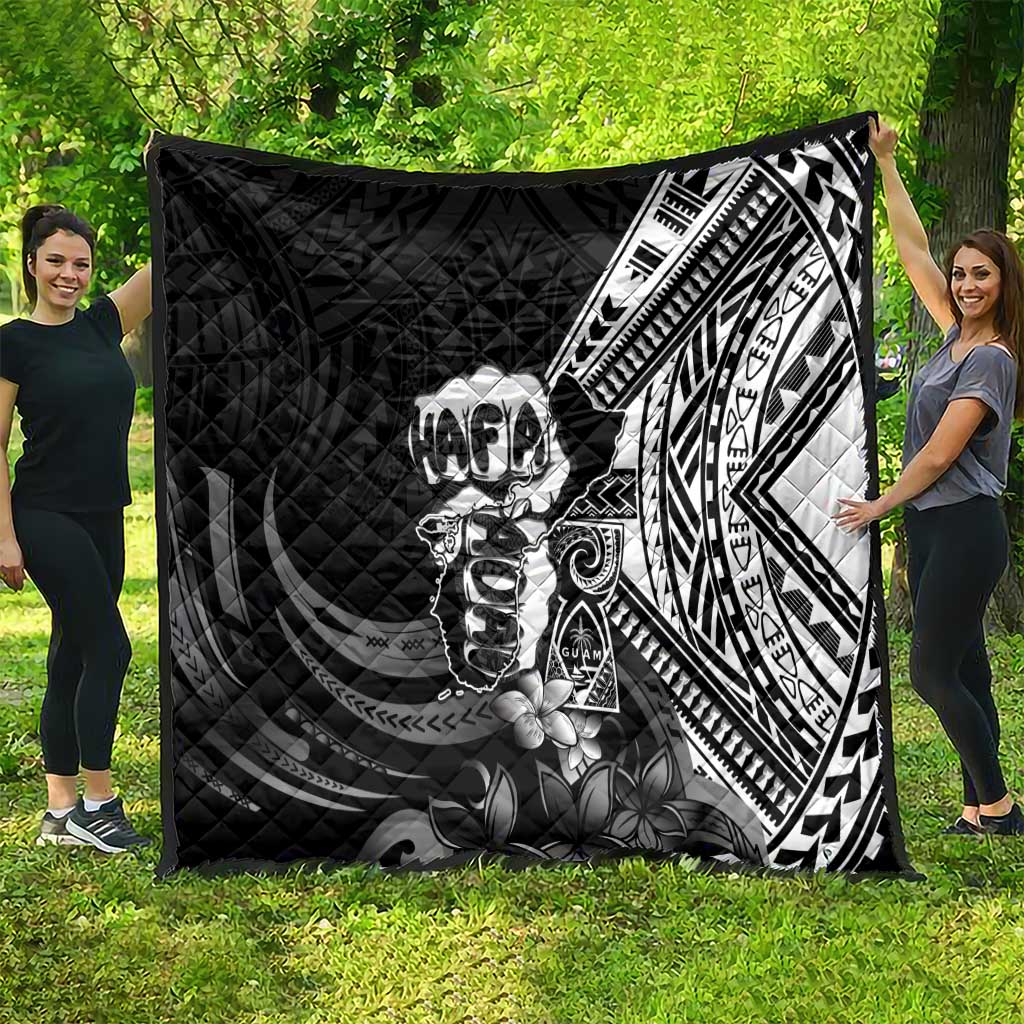 Hafa Adai Guam Discovery Day Quilt Chamorro Latte Stone Hand Black Version