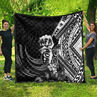 Hafa Adai Guam Discovery Day Quilt Chamorro Latte Stone Hand Black Version