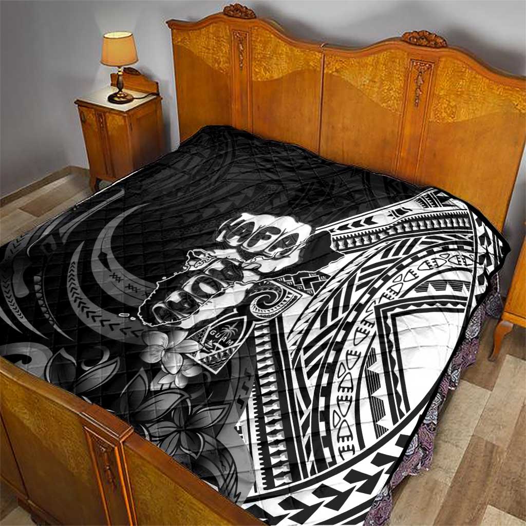 Hafa Adai Guam Discovery Day Quilt Chamorro Latte Stone Hand Black Version