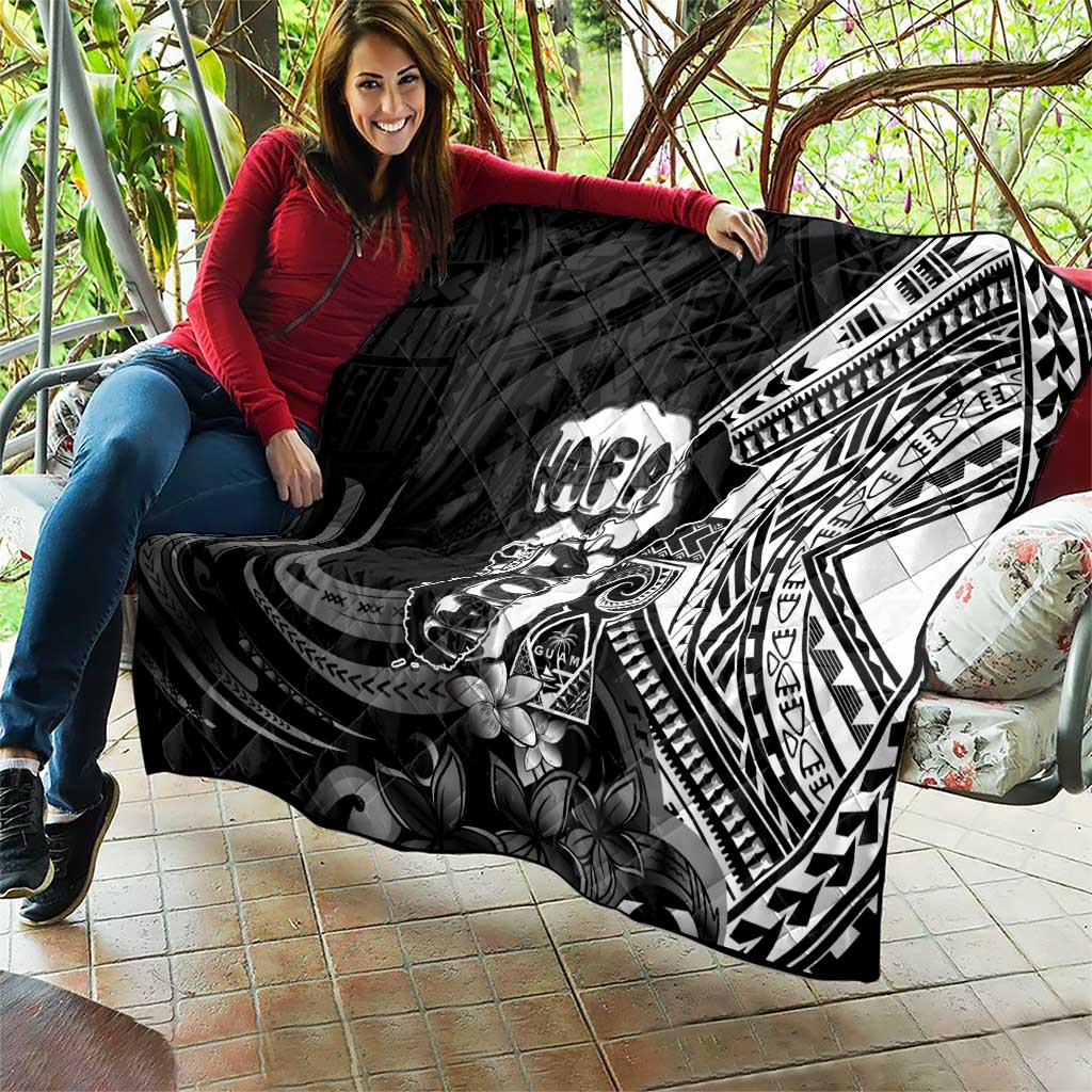 Hafa Adai Guam Discovery Day Quilt Chamorro Latte Stone Hand Black Version