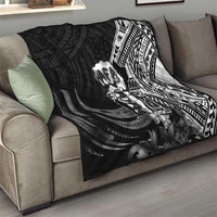Hafa Adai Guam Discovery Day Quilt Chamorro Latte Stone Hand Black Version