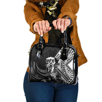 Hafa Adai Guam Discovery Day Shoulder Handbag Chamorro Latte Stone Hand Black Version LT14 One Size Black - Polynesian Pride