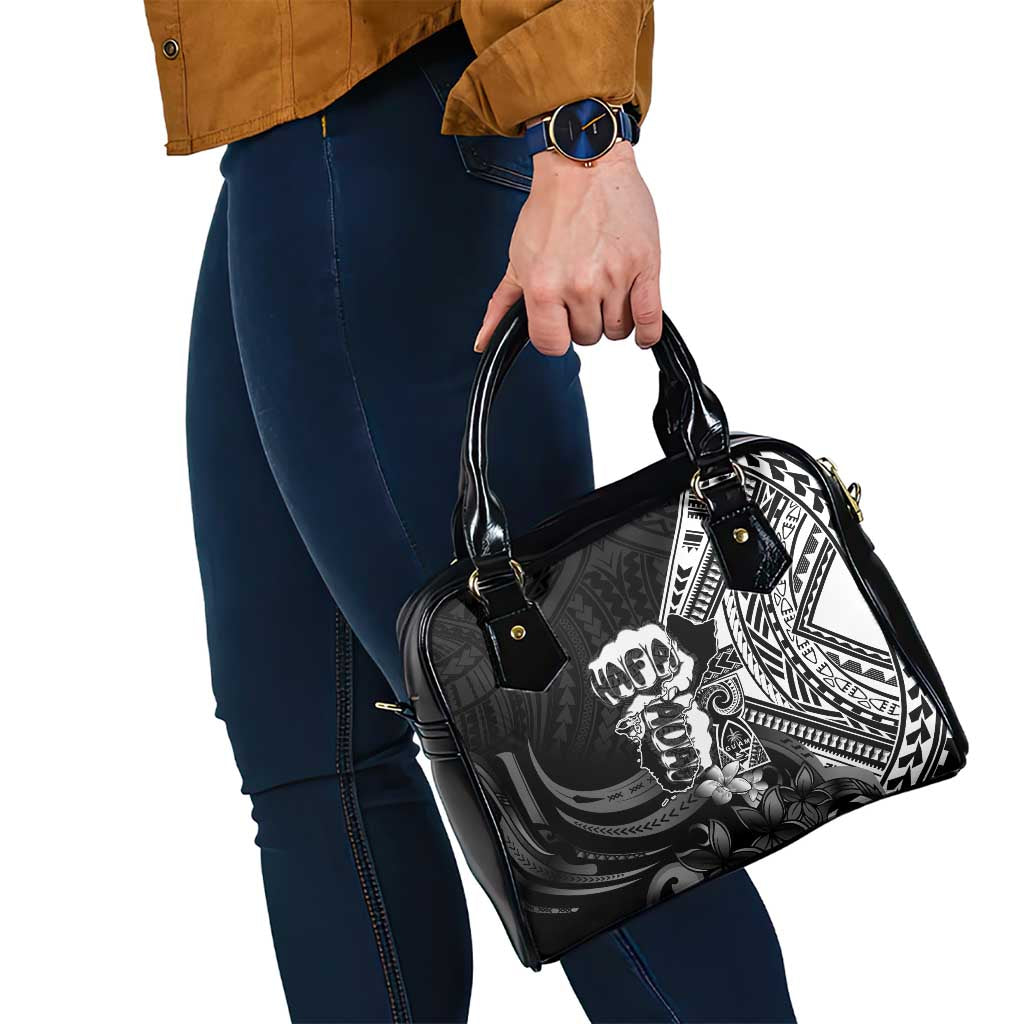 Hafa Adai Guam Discovery Day Shoulder Handbag Chamorro Latte Stone Hand Black Version LT14 - Polynesian Pride