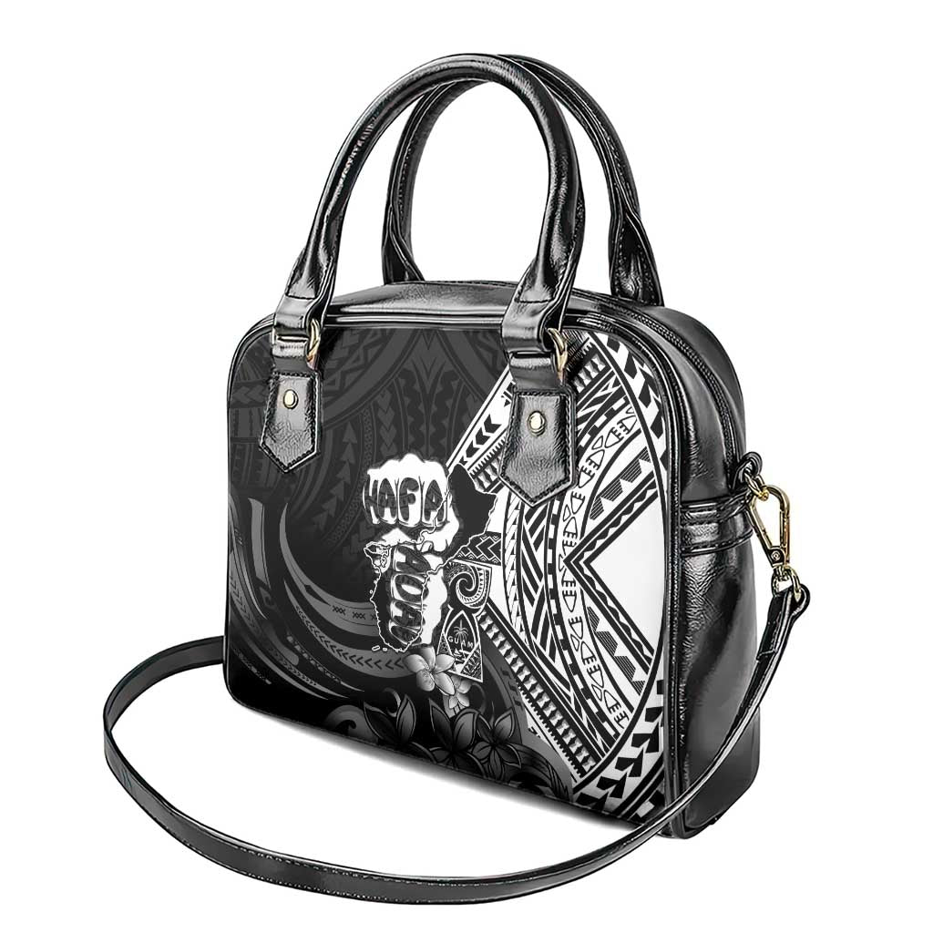 Hafa Adai Guam Discovery Day Shoulder Handbag Chamorro Latte Stone Hand Black Version LT14 - Polynesian Pride