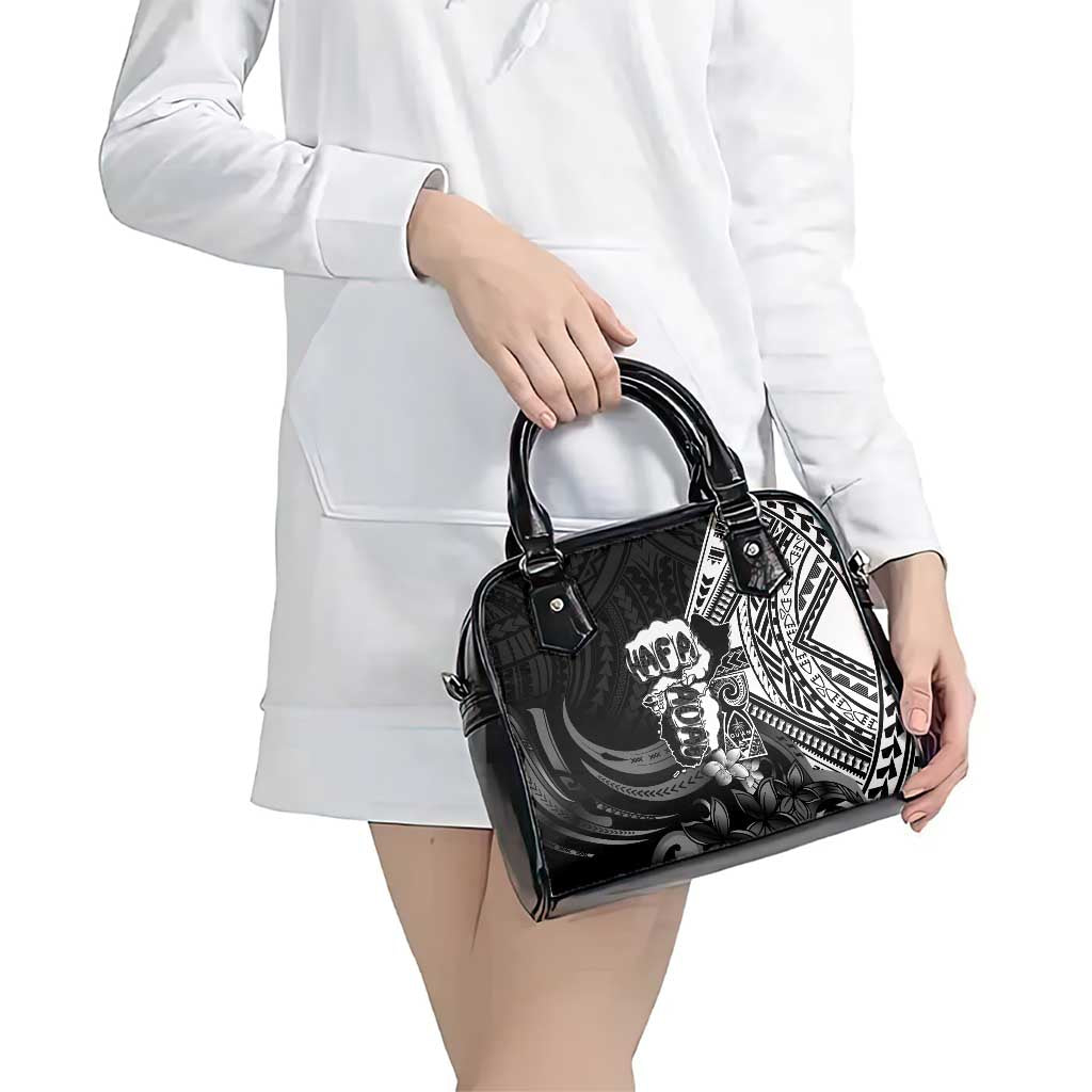 Hafa Adai Guam Discovery Day Shoulder Handbag Chamorro Latte Stone Hand Black Version LT14 - Polynesian Pride