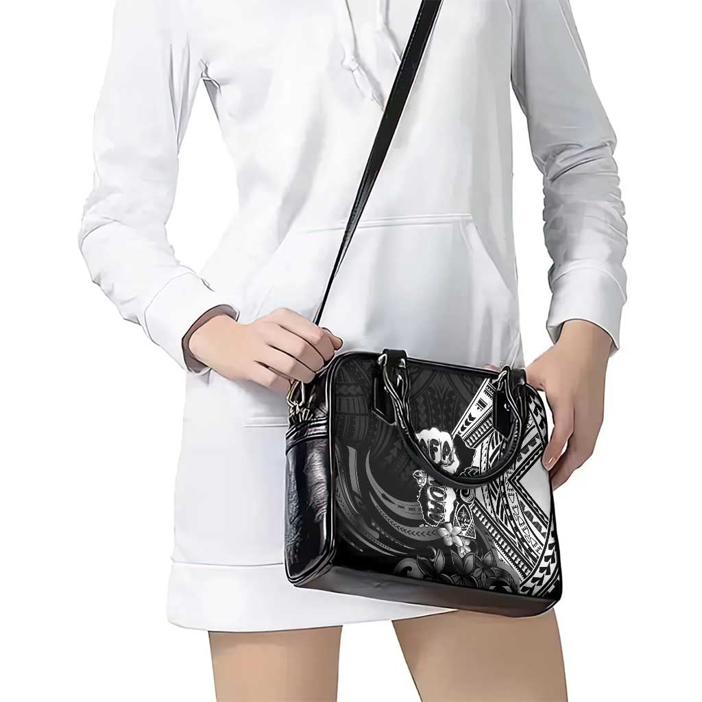 Hafa Adai Guam Discovery Day Shoulder Handbag Chamorro Latte Stone Hand Black Version LT14 - Polynesian Pride