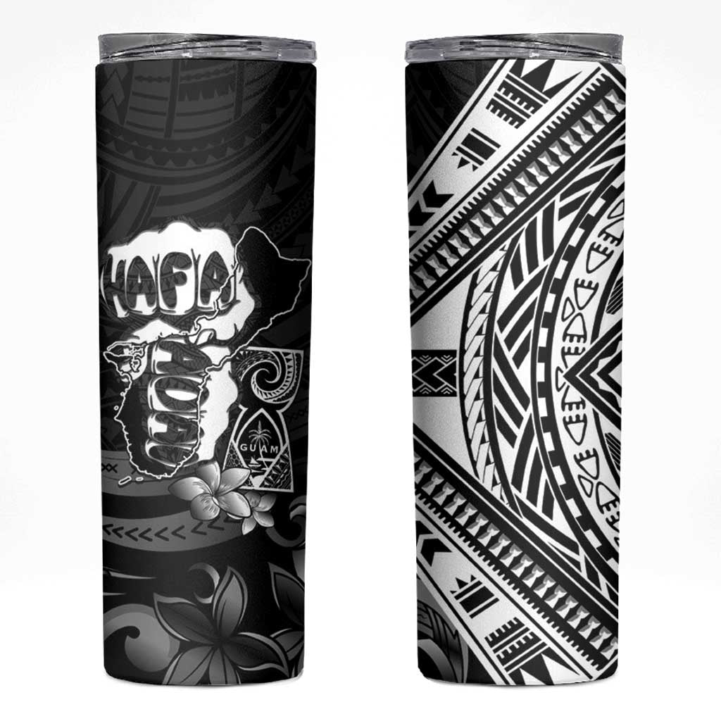 Hafa Adai Guam Discovery Day Skinny Tumbler Chamorro Latte Stone Hand Black Version LT14 Black - Polynesian Pride